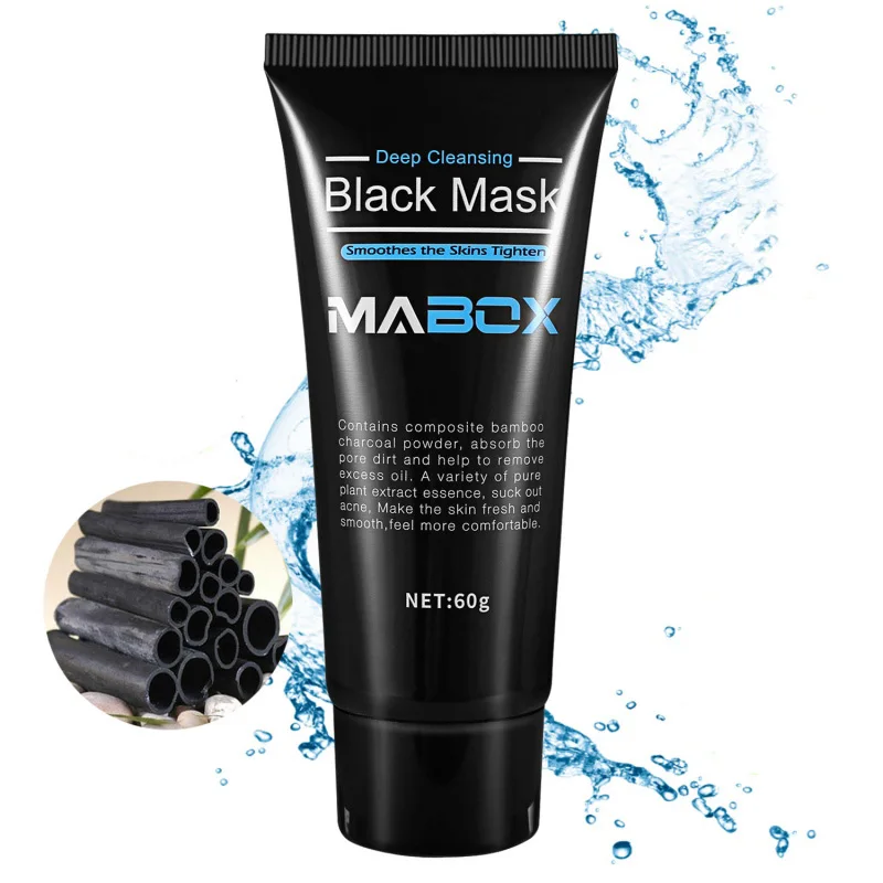 Черная коллагеновая маска от бамбукового угля Очищающая для удаления угрей