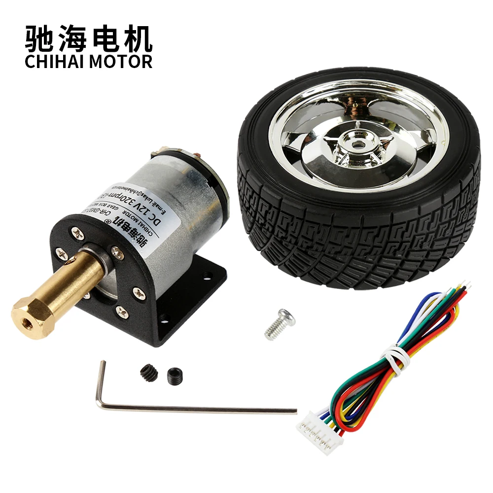 Мотор ChiHai CHR-GM37-520ABHL металлическое колесо 60 мм с кодировщиком 12 В для Arduino Rasbperry Pie