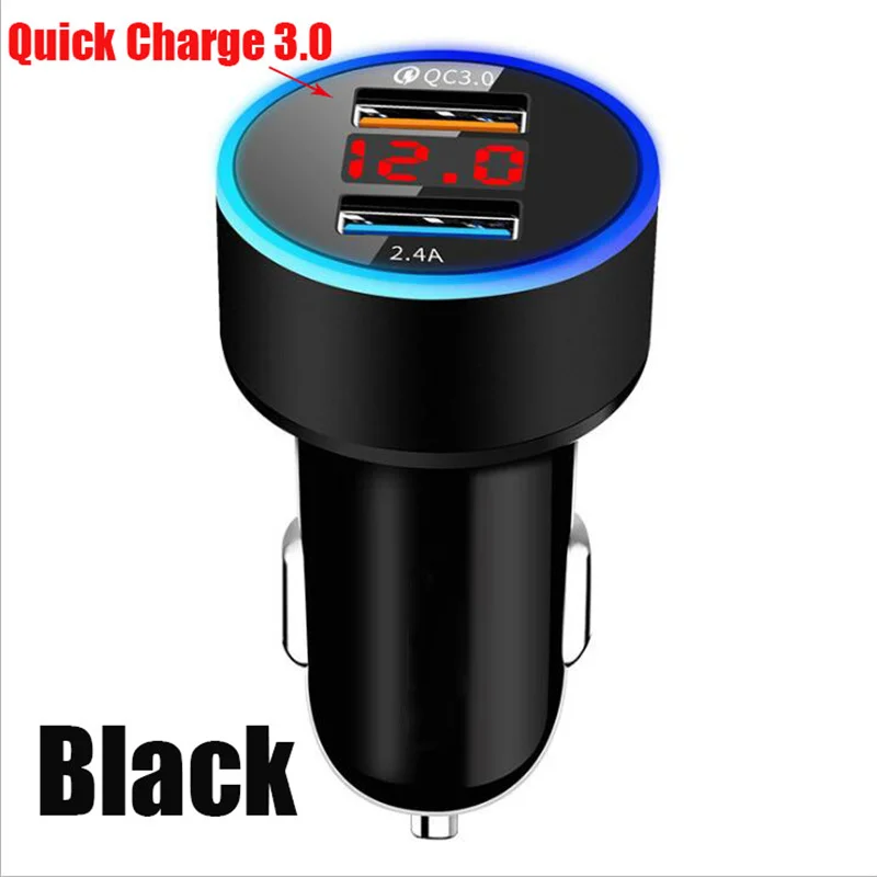 Mini Fast Charger Dual USB Car Phone 5V 3.1A With LED Display Universal for iPhone Samsung-Xiaomi |