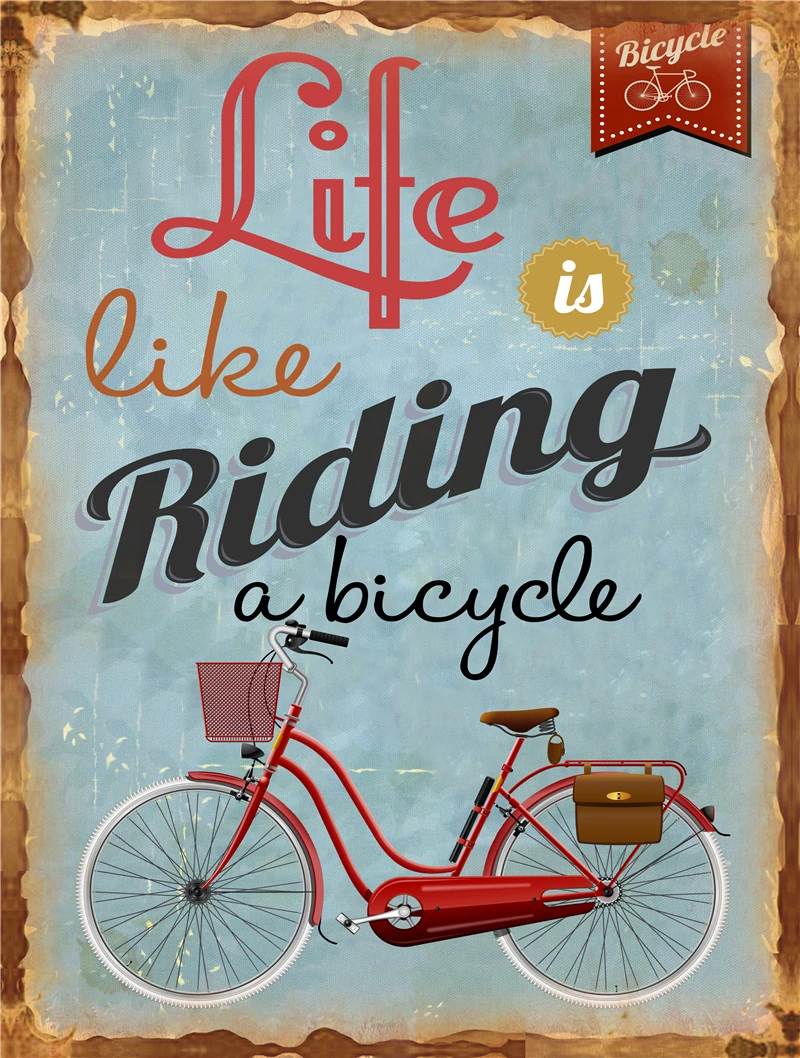 

Bicycle Accessories Vintage Decoration Bike Retro Garden Decoration Outdoor Bathroom Decor Metal Signs Decorative Boards Poster