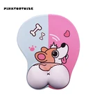 Игровой коврик otaku в стиле аниме, мягкий силиконовый 3D-коврик для мышек с веселыми собаками и бедрами, Эргономичная подставка для запястья, мягкая накладка