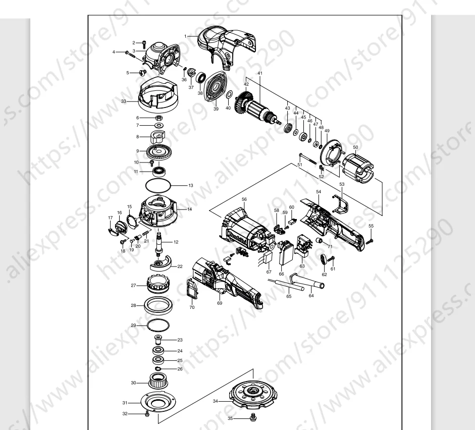 

Maktia for PO5000C Rotor switch stator handle housing bearing Spindle gear (Consult customer service)