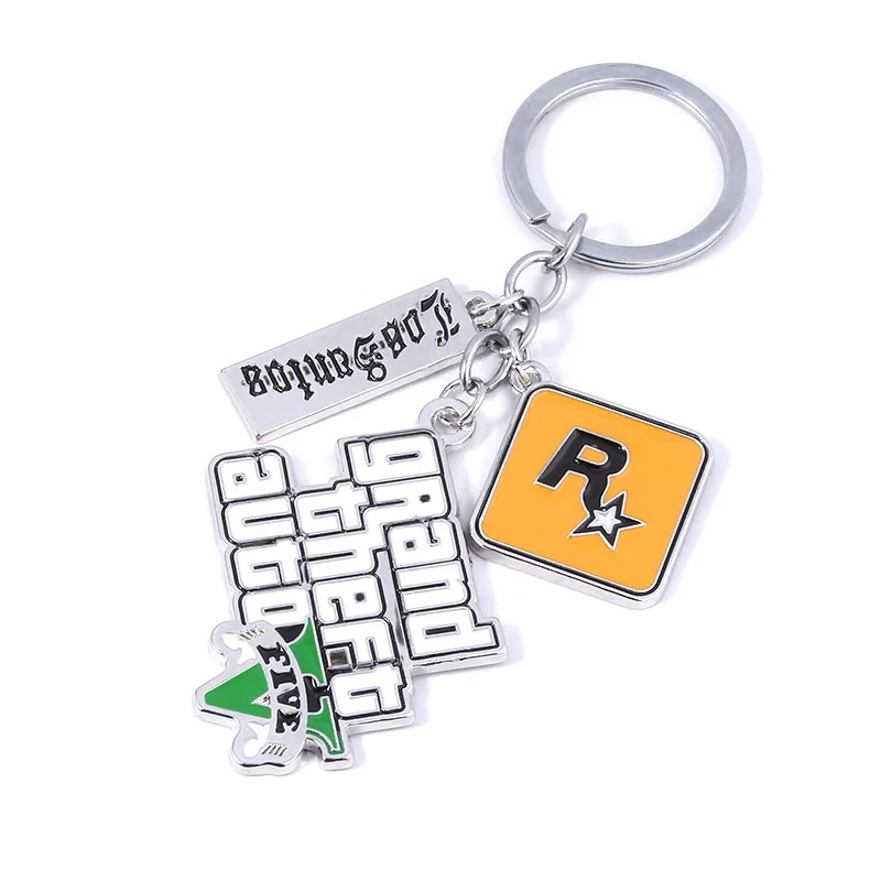 Брелок с подвеской в виде 5 надписей из игры GTA PS4 брелок форме Grand Theft Car V