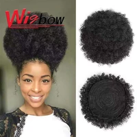 monglian afro kinky curly ponytail human hair ponytail for black women drawstring ponytail puff kinky curly ponytail wigs wigbow