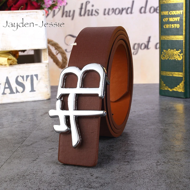 Высокое качество мужские геометрические металлические пряжки ПУ пояс Женский