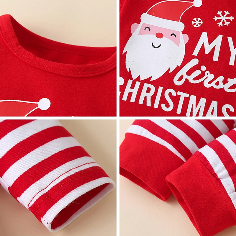 Детские комбинезоны Новинка 2021 года Рождественский стиль Комплекты одежды с