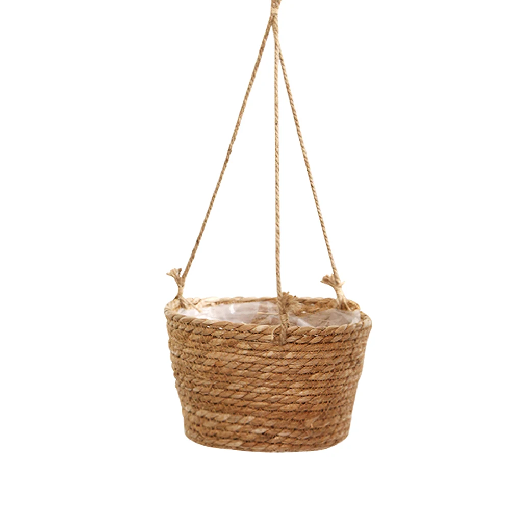 Подвесная корзина для растений из ротанга многофункциональная посадочная