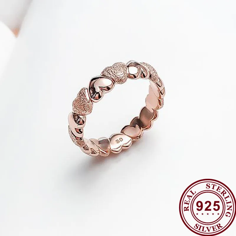 

Original 925 кольцо Silver Pan Ring Creative Frosted Rose Gold Pan Ring For Women Wedding Party Gift Fashion Jewelry