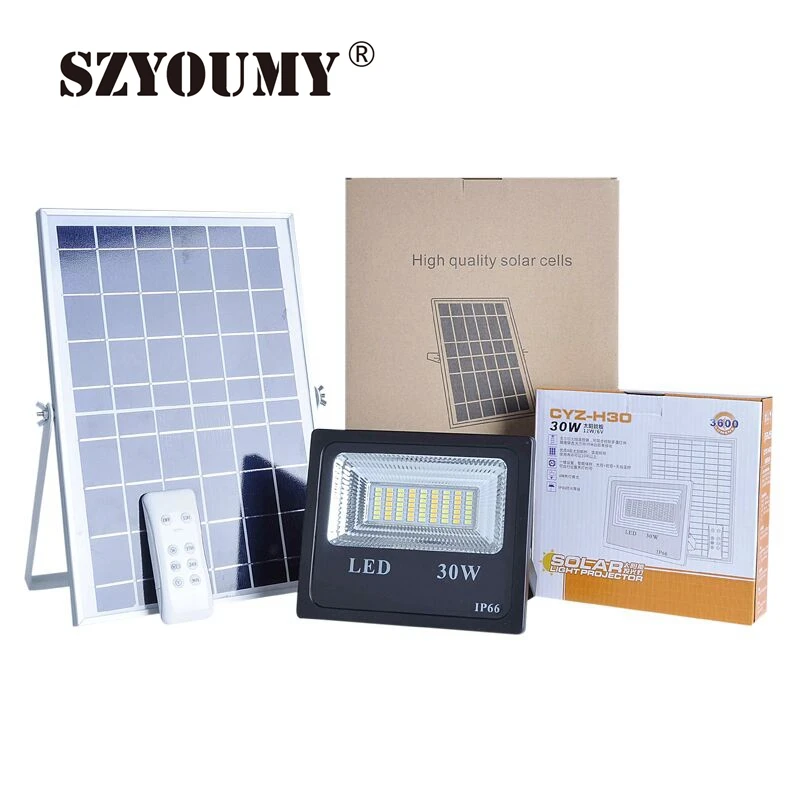 SZYOUMY супер яркий водонепроницаемый светодиодный солнечный прожектор 30 Вт 50 100 150