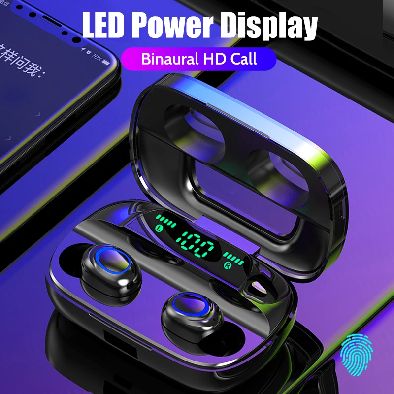 TWS Touch IPX5 3500 мАч мини беспроводные Bluetooth V5.0 наушники спортивные HD микрофон для Iphone