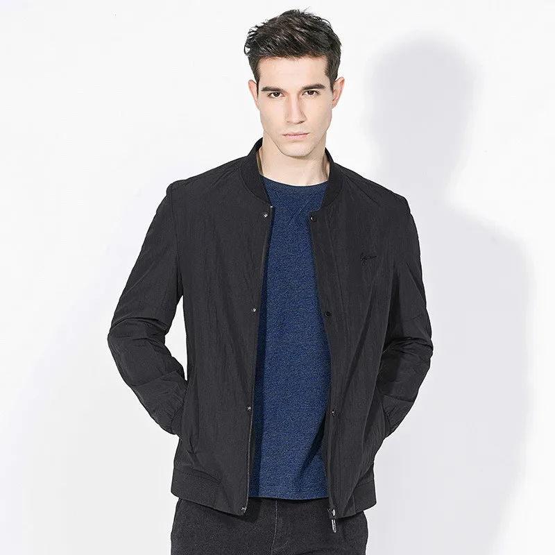 

Quality Solid Color Casual High Jacket Men Spring Autumn Outerwear Baseball Collar Coat Sportswear Mens Jackets for Male Coats