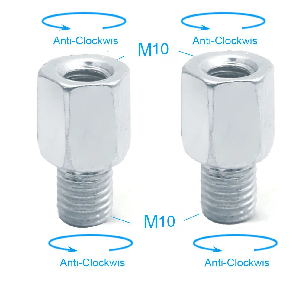 2x M10-M10 (L-L) Пара адаптеров для заднего зеркала скутера мотоцикла M10 10 мм M8 8 мм 6 мм по часовой стрелке против часовой стрелки правая левая рука резьба изменение винт - Цвет: 2x M10-M10 (L-L)