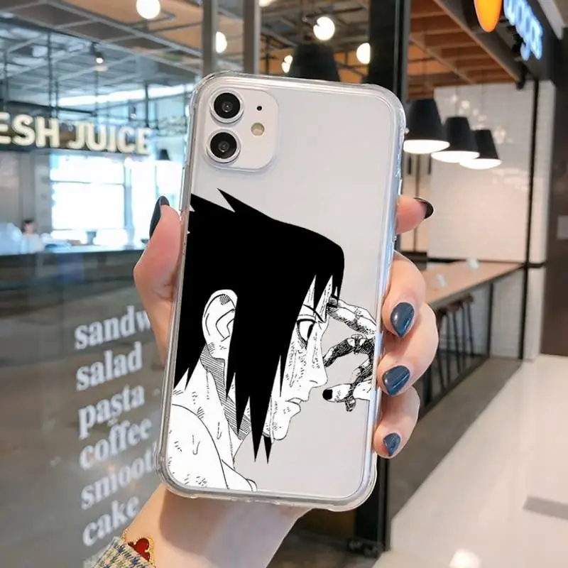 

Anime Naruto Uchiha Itachi Kakashi Sasuke Phone Case Transparent for iPhone 11 12 mini pro XS MAX 8 7 6 6S Plus X 5S SE 2020 XR