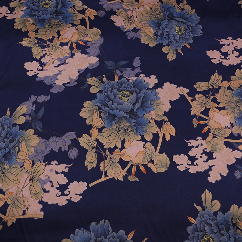 

108cm wide printed silk fabric meter 19mm silk stretch satin fabric satin digital inkjet dress fabric wholesale silk cloth