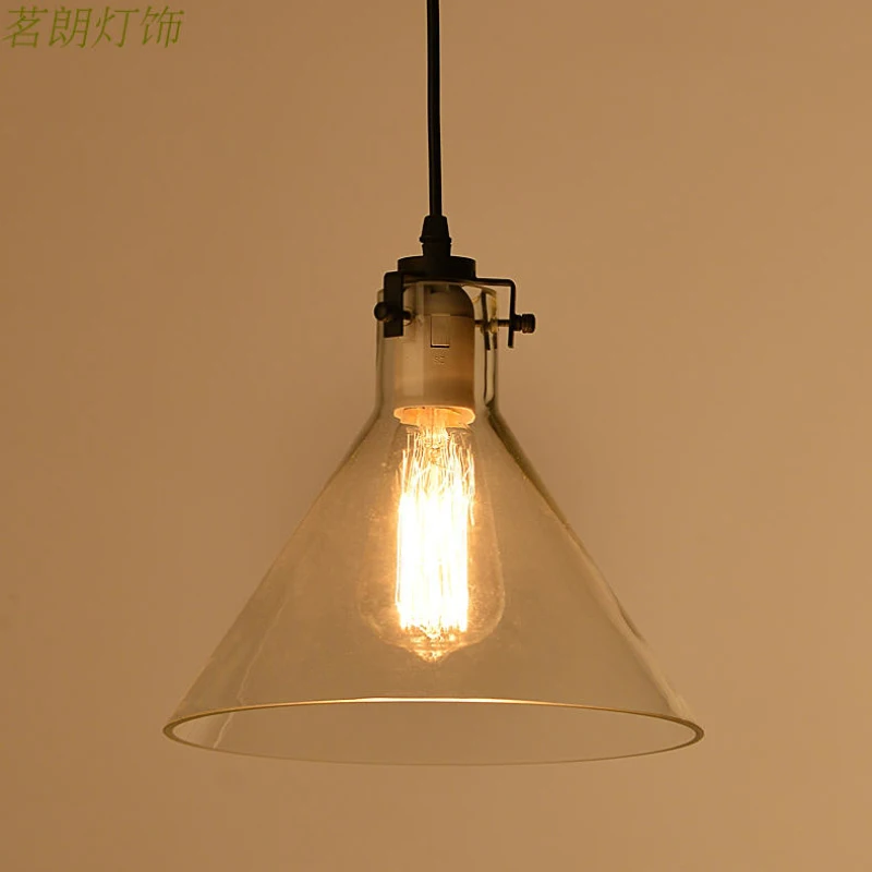 Скандинавская простота ясная стеклянная Воронка подвесной светильник ресторан