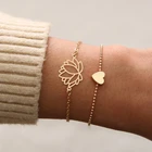 Новый женский индивидуальный полый Лотос золотой браслет Рождественский браслет подарок для женщин ювелирные изделия подарок 2021