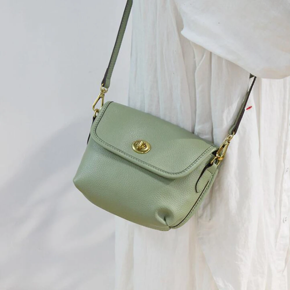 Простая Сумка через плечо из натуральной кожи Маленький модный дизайнерский