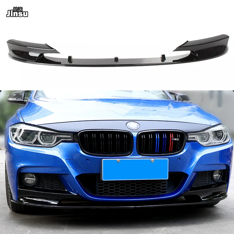 Глянцевый черный ABS передний бампер для губ BMW F30 3 серии M Стиль 2013 2018 подходит