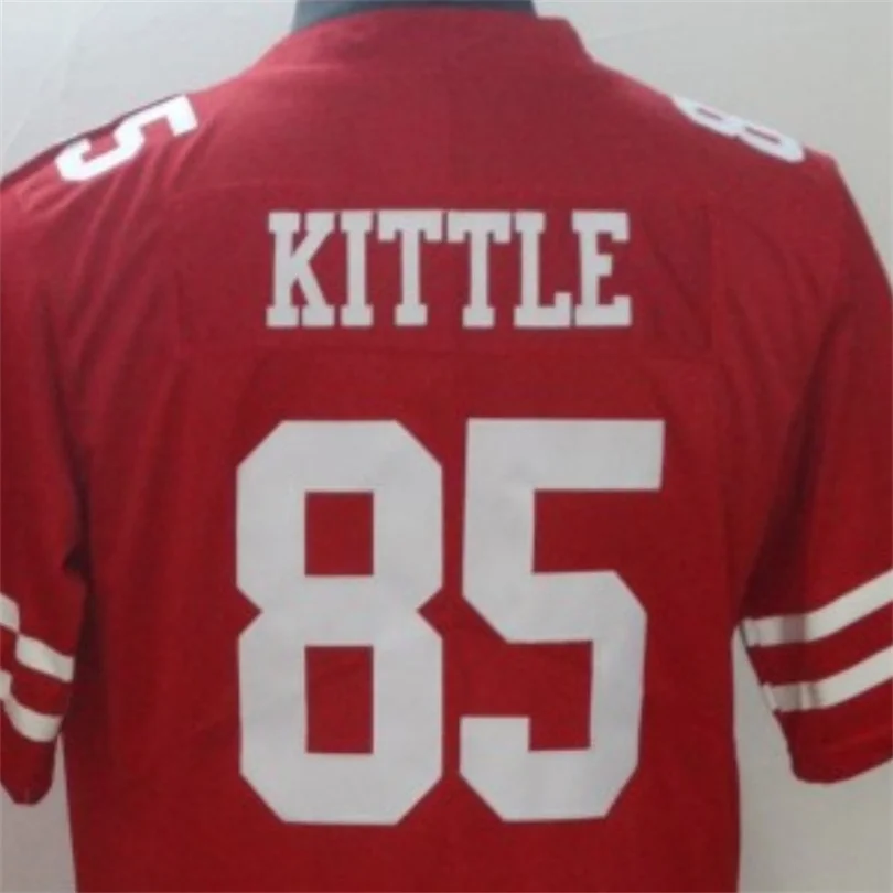 

American Stitch Kittle 85 Red And White Embroidery 49ers Football Jersey For Mens S,M,L,XL,XXL,XXXL