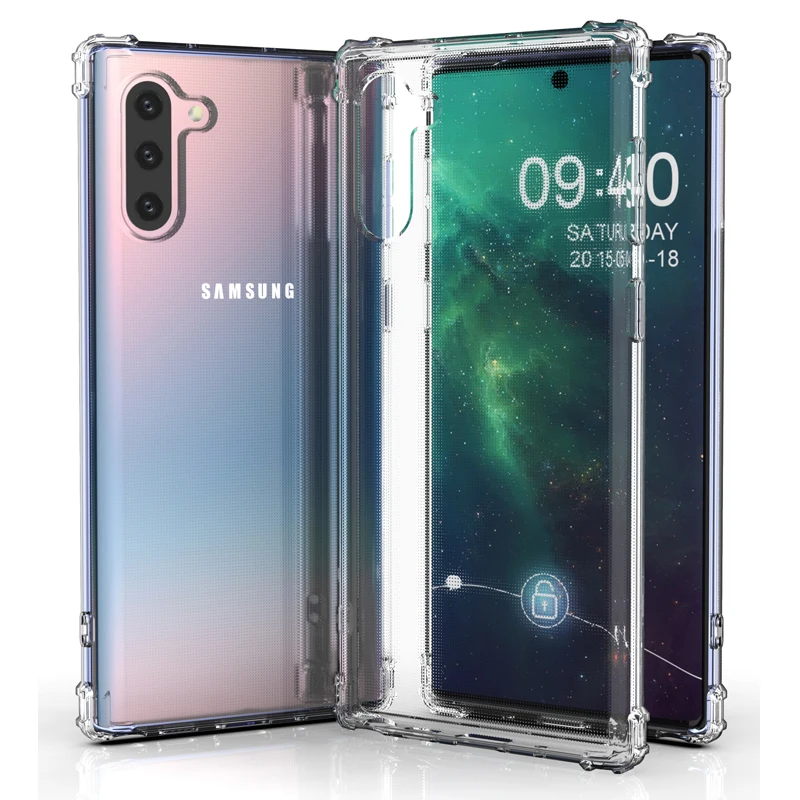 10 шт. мягкий прозрачный чехол из ТПУ для Samsung Galaxy Note10 тонкий ударопрочный полный