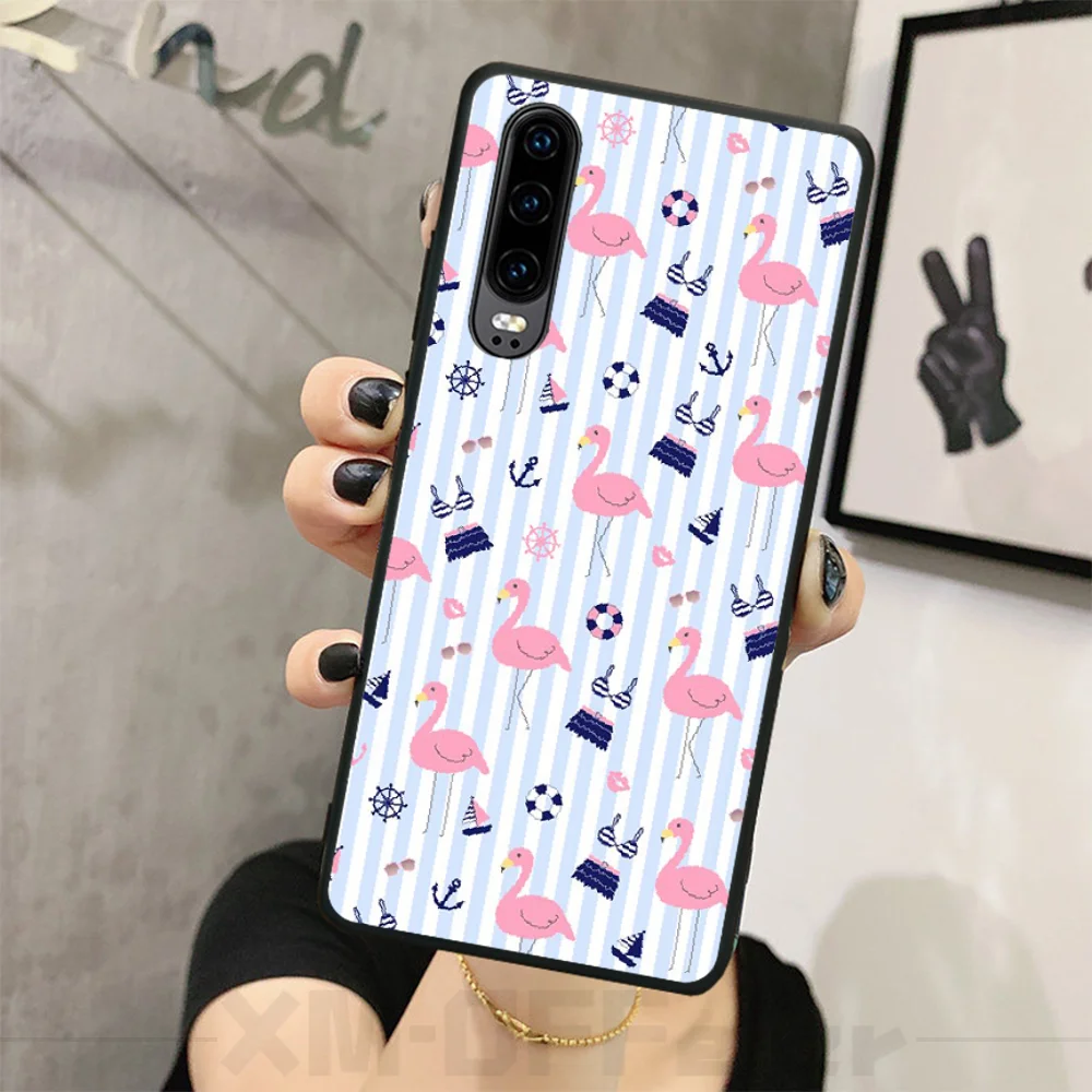 Чехол для телефона ByLoving pink red Flamingo bird DIY Huawei P9 10 lite P20 pro P30 Psmart mate 20 | Мобильные