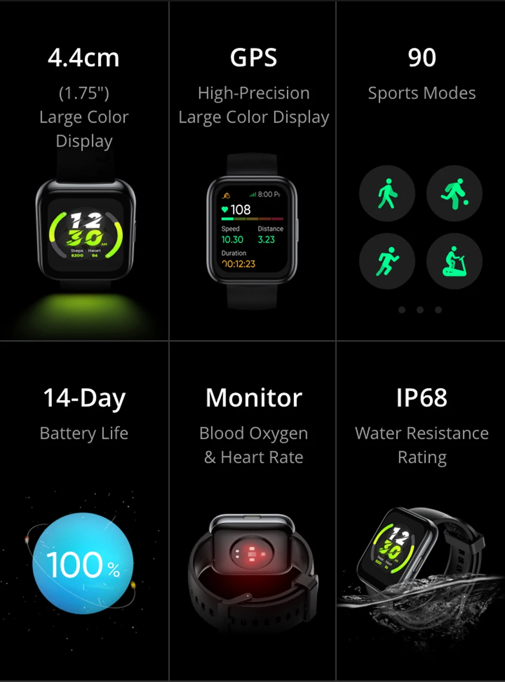 

Realme Watch 2 pro Smart Watch 1.75"Color Display Dual Satellite GPS 90 Sports Modes Global Version14-Day Long Battery Life