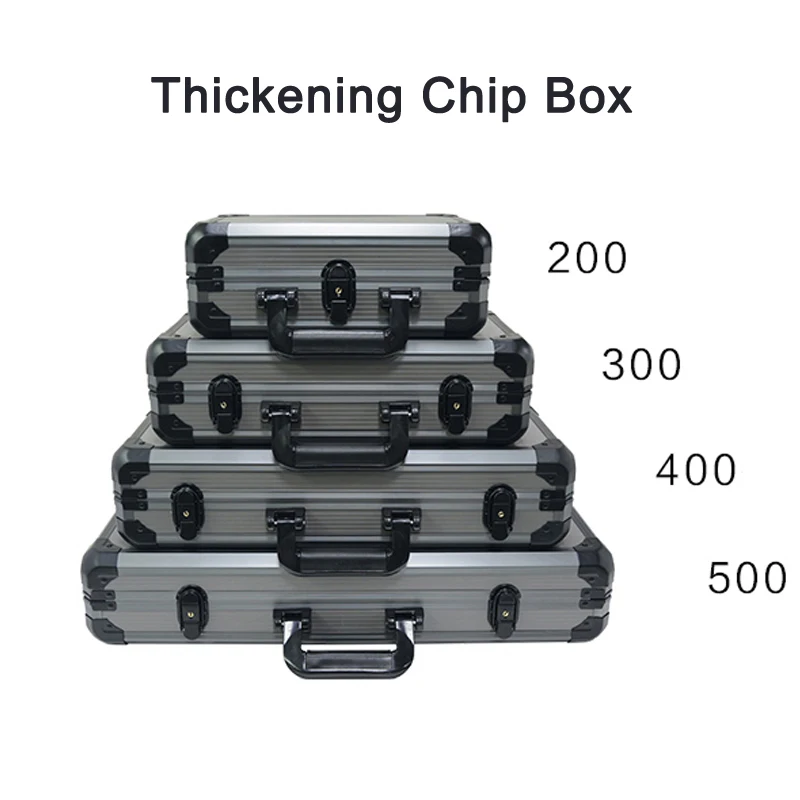 

200-500 Texas Poker Chips Capacity Suitcase Casino Black Jack Pokers Container Case/Box Thick Aluminum Suitcase 1pcs