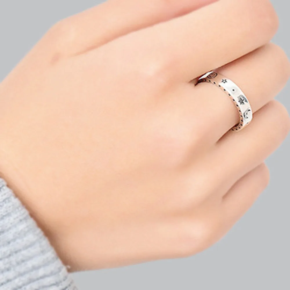 

Fashion Simple Star Moon Ring for Women Finger Creative Personality Stylish Cute Wedding Anniversary Gift for Wife Girlfriend