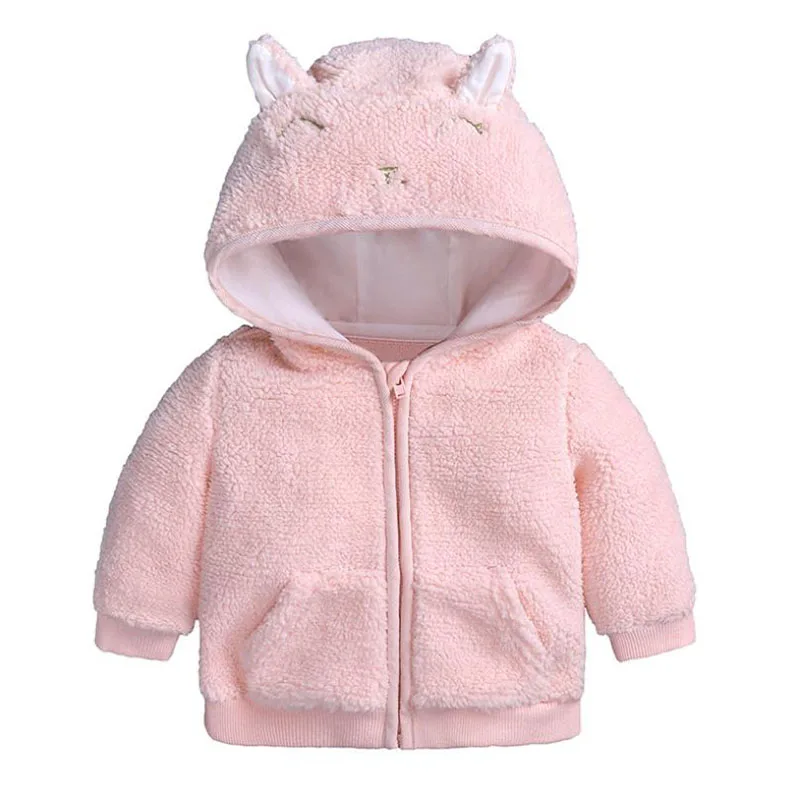 Детские куртки для новорожденных; зимнее пальто для маленьких девочек; хлопковое пальто для малышей 6-24 месяцев; куртка для новорожденных; верхняя одежда - Цвет: Pink