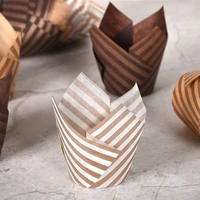 100pcs stripe tulip muffin cupcake paper cups oilproof cupcake liner baking muffin box cup pastry cake decorating wrap cases