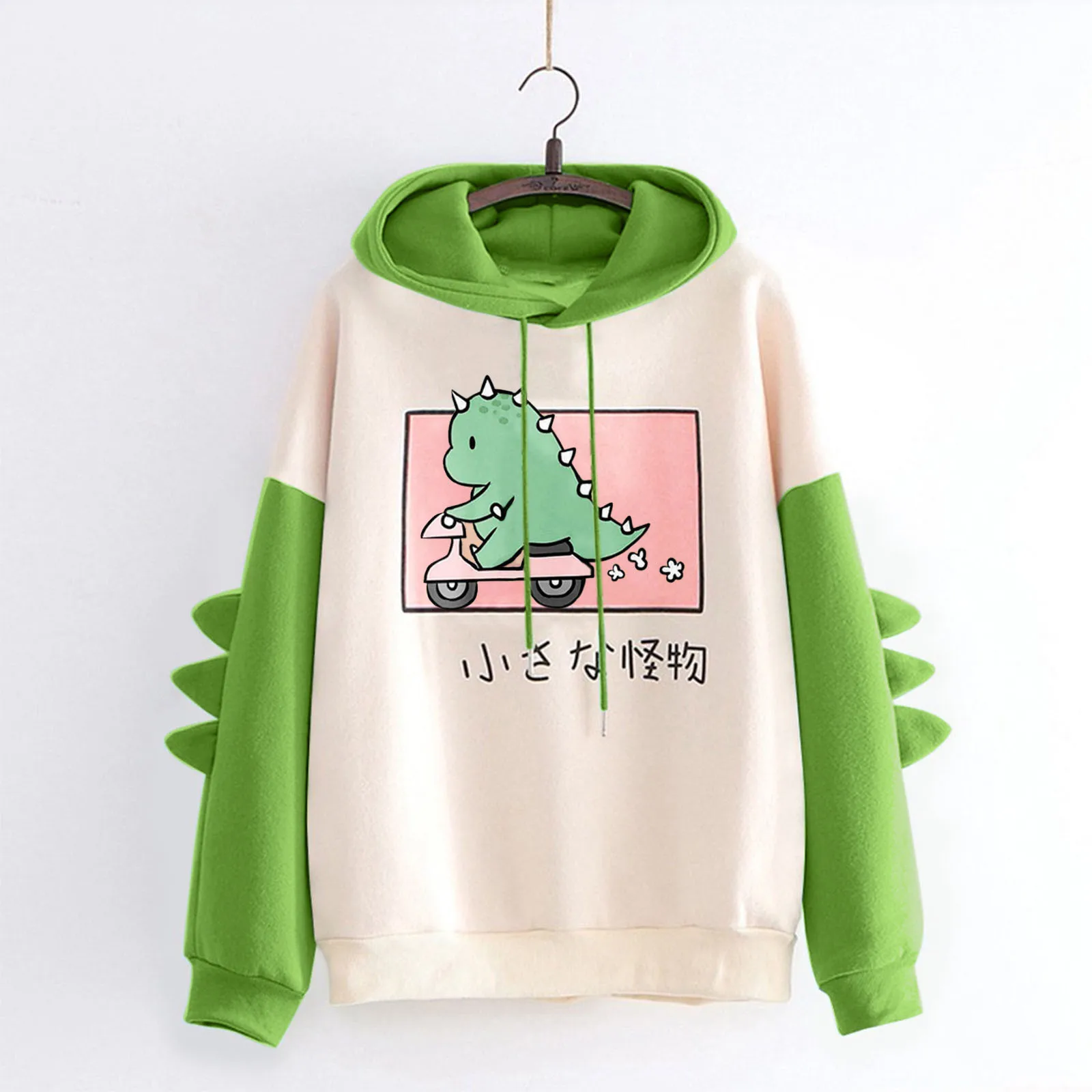 

Women Hoodies Fashion Women Casual Print Long Sleeve Splice Dinosaur Sweatshirt Tops Sweatshirts 2021 Vestidos #Q