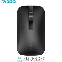new rapoo m550 thin multi mode wireless mouse 1600dpi switch between bluetooth 3 04 0 2 4g connects up to 3 devices