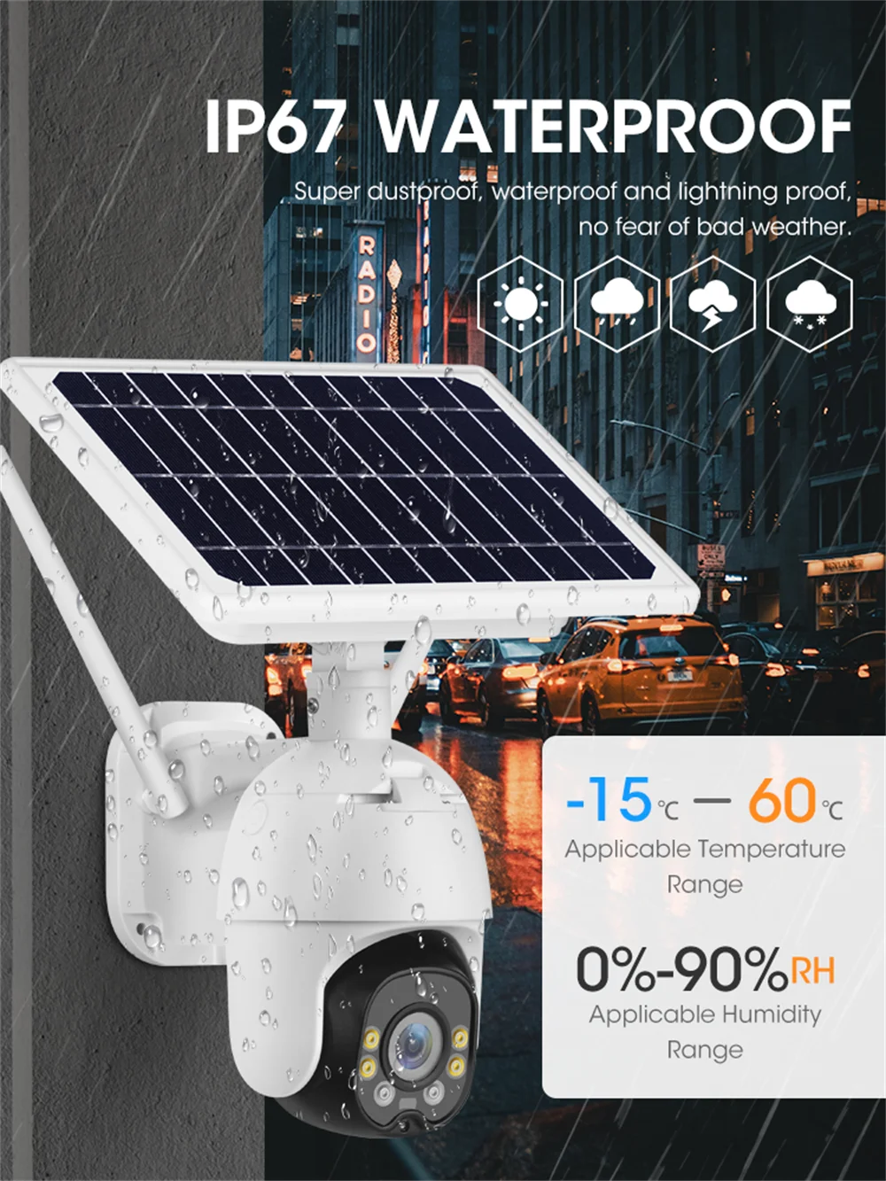 

Наружная камера на солнечной энергии, Wi-Fi, телефон с камерой, 4G, 2 Мп, H.265, монитор, камера с функцией автоматического слежения камера видеонаб...