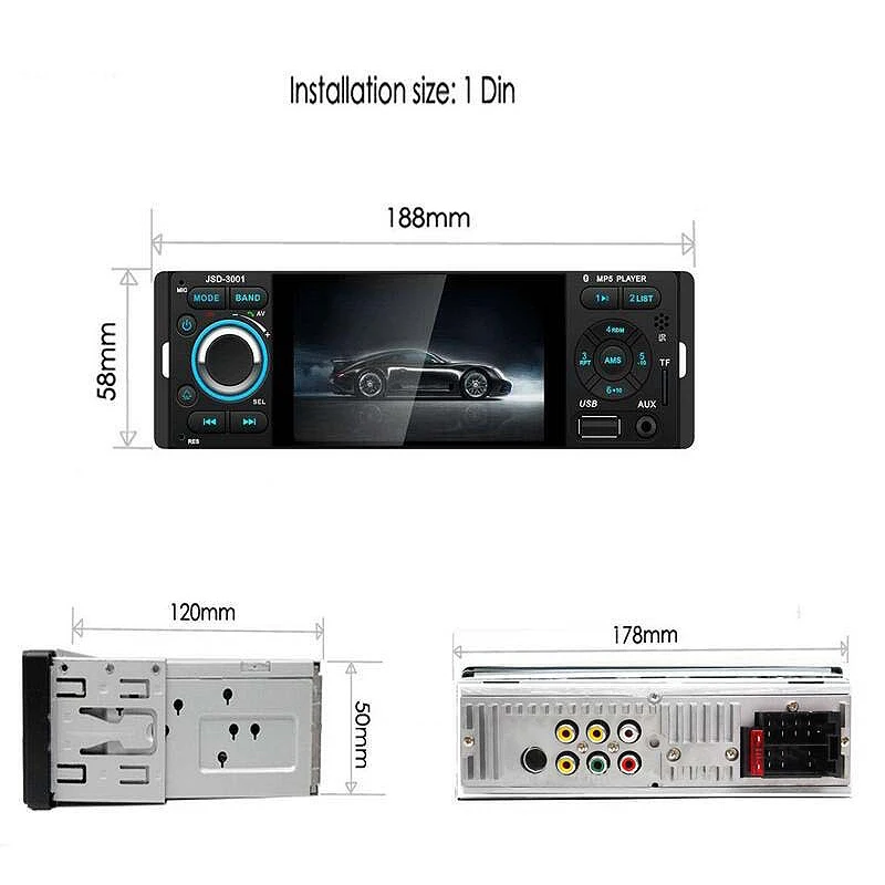 

1 Din Car MP5 Player Autoaudio for Android Car Radio USB AUX Bluetooth Stereo Contact Screen