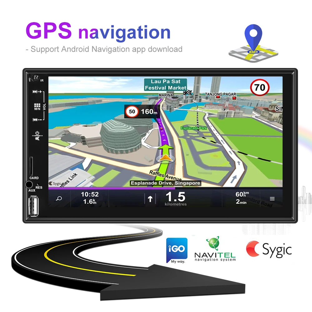 Автомобильный мультимедийный плеер AMPrime 2din Android 7 '' GPS Wi-Fi Bluetooth FM 2 16 ГБ |