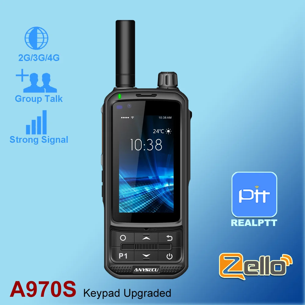 Рация ANYSECU A970S, 4G, Android 9,0, LTE, PTT, POC