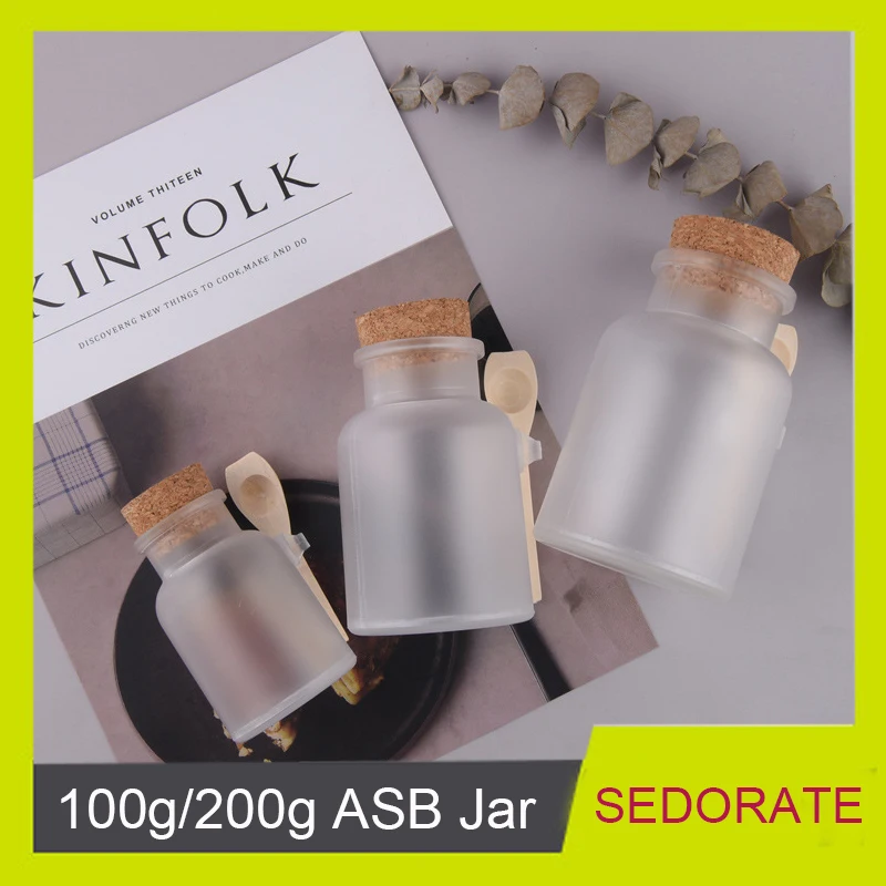 Sedorate 20 шт./лот 100 г 200 ABS банка Скраб пластиковая с Пробковой Крышкой мл для соли