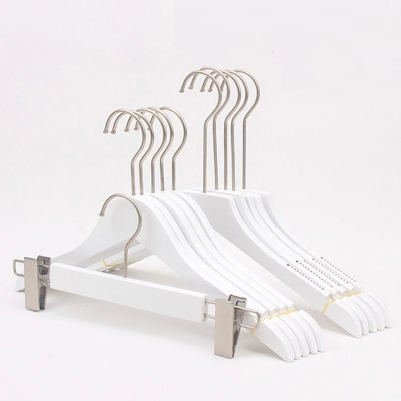 10 шт./лот белые вешалки для пальто из массива дерева деревянная вешалка брюк