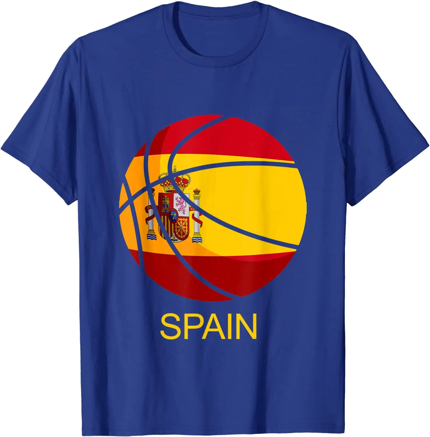 Мужская футболка с Баскетбольным флагом Испании Короткая Повседневная из 100%