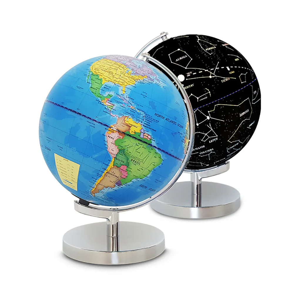 25cm 5V 2 In 1 LED Light English Constellation Map Ball With Stand World Earth Globe Kids Geography planetarium Educational Toys
