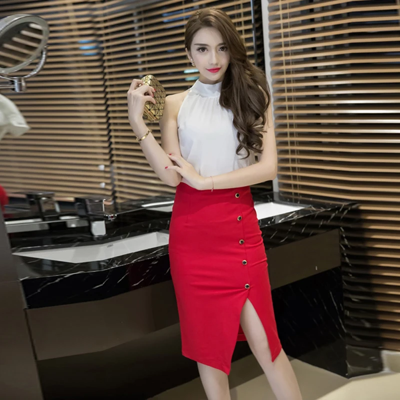 Новая модная черная тонкая юбка-карандаш Женская Классическая пикантная юбка