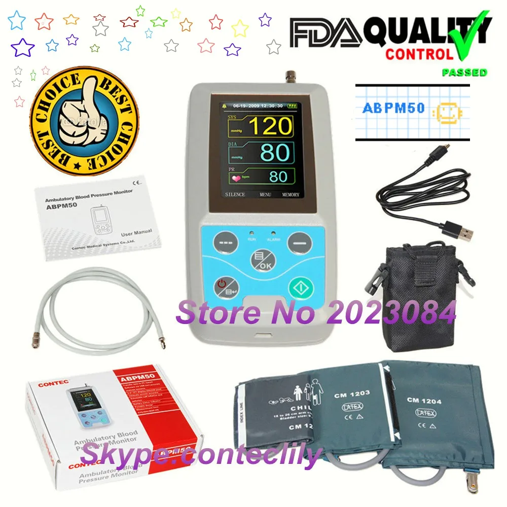FDA US ABPM50 24 часовой стандартный монитор BP Holter ABPM с программным обеспечением