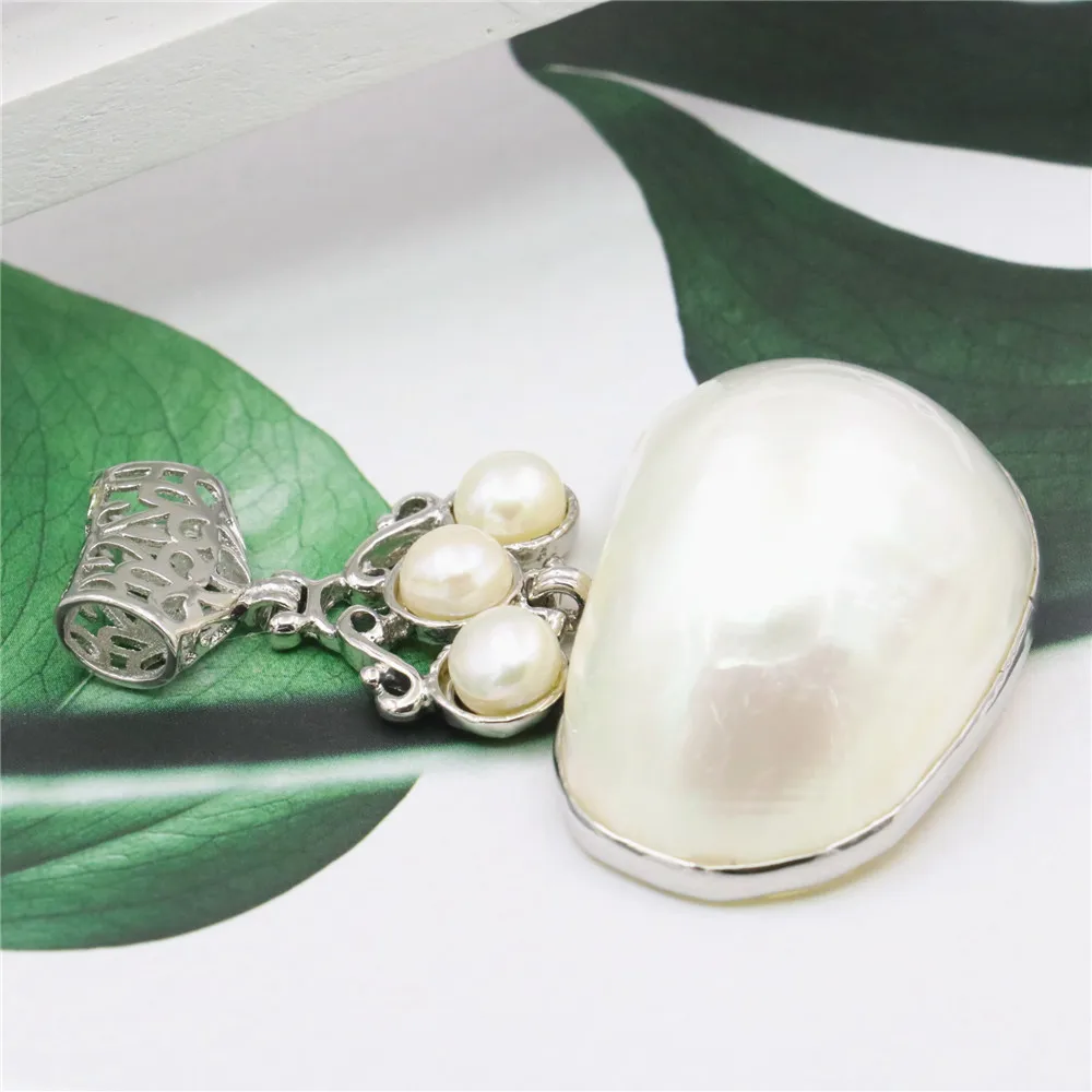 Высокое качество хит продаж натуральный белый кулон в виде ракушки ожерелье