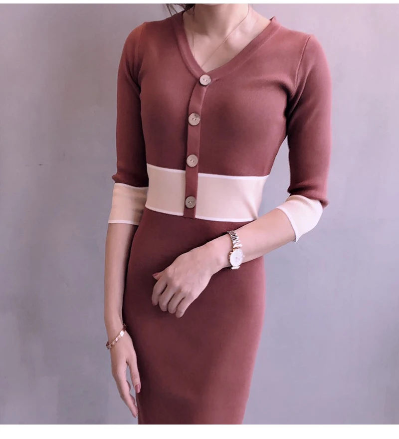 

Make han edition of the new knitting dress, cultivate one's morality show thin package hip web celebrity hot style
