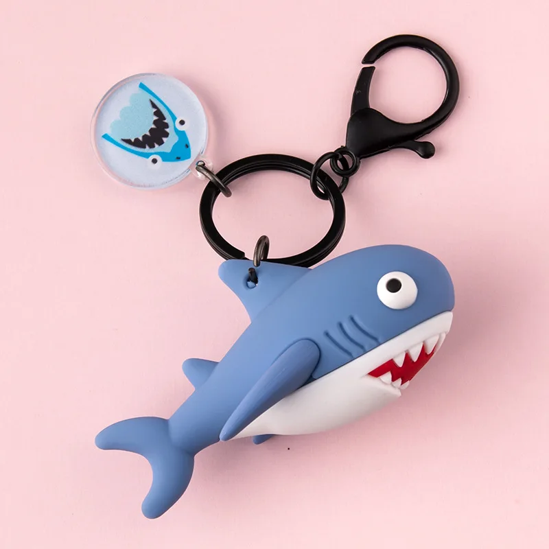 Брелок для ключей с животными из мультфильма силиконовый брелок акулой ПВХ