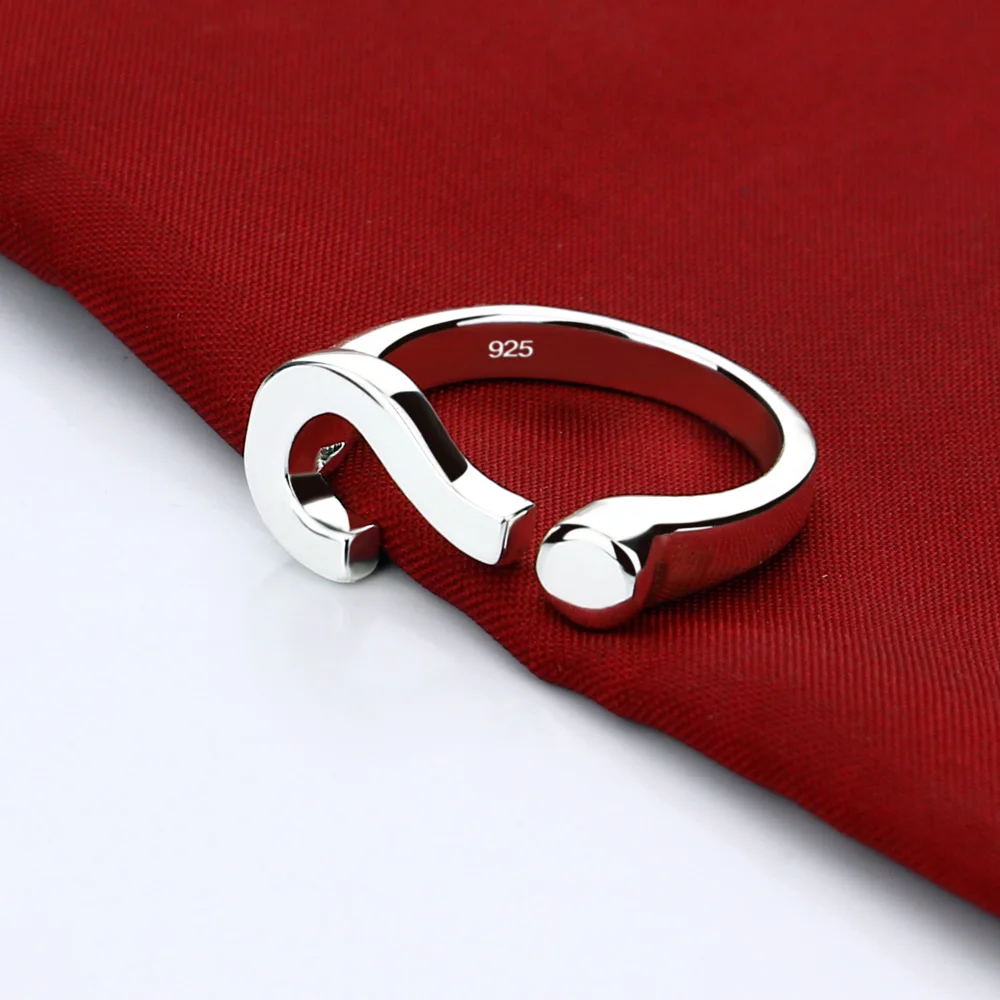 Новое Женское кольцо из стерлингового серебра 925 пробы простое в стиле Question mark