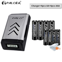 1 2v ni mh aa battery rechargeable battery aa3000mah with aa battery charger with lcd display for 1 2v ni mh aa aaa battery