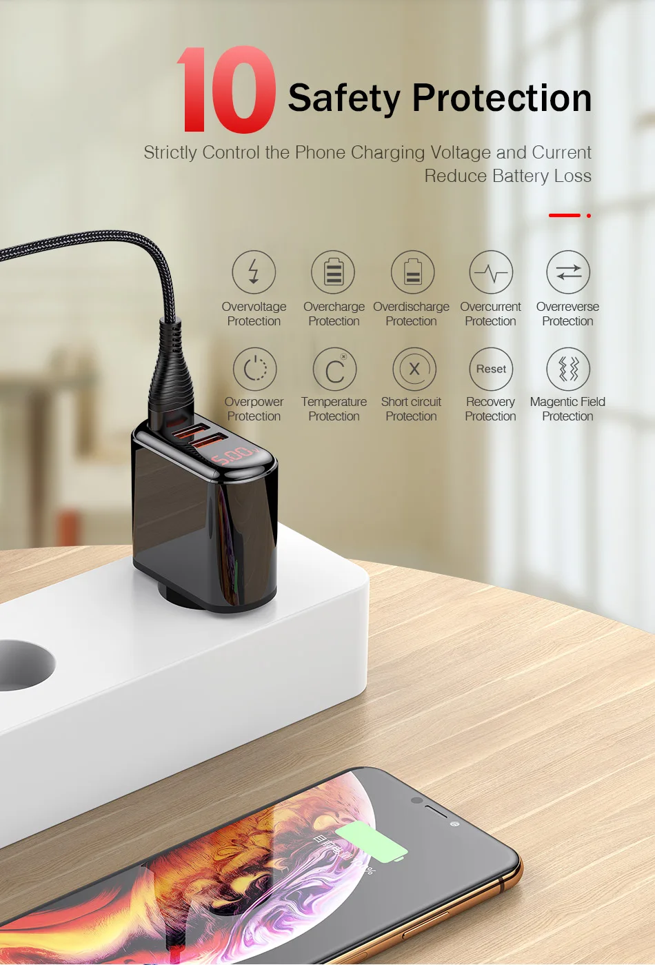 YKZ светодиодный USB зарядное устройство 3.4A Быстрая зарядка EU настенная вилка адаптер для iPhone samsung Xiaomi huawei Портативный мобильный телефон Быстрая зарядка