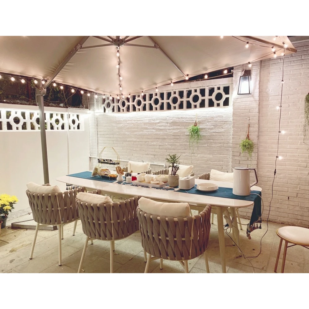 Цена по прейскуранту завода отель веревка обеденный набор патио мебель балкон