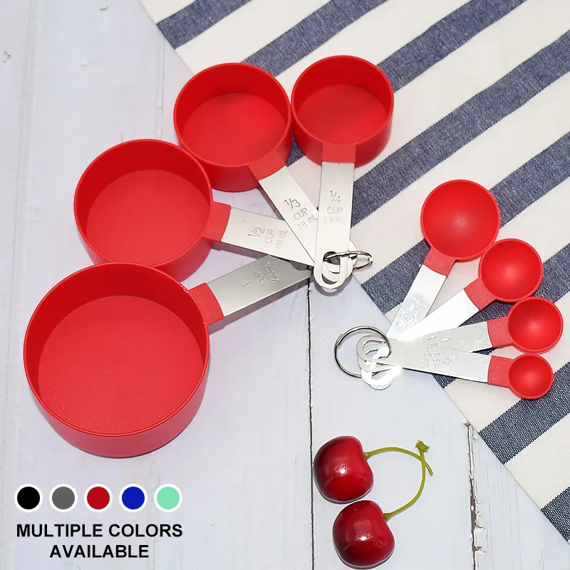 8 шт. мерные чашки из нержавеющей стали и мерная ложка лопатка кухонный